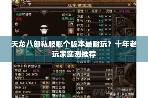 天龙八部私服哪个版本最耐玩？十年老玩家实测推荐