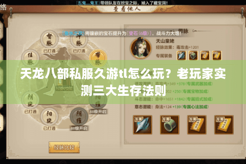 天龙八部私服久游tl怎么玩？老玩家实测三大生存法则