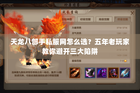 天龙八部手私服网怎么选？五年老玩家教你避开三大陷阱