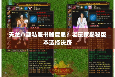 天龙八部私服书啥意思？老玩家揭秘版本选择诀窍