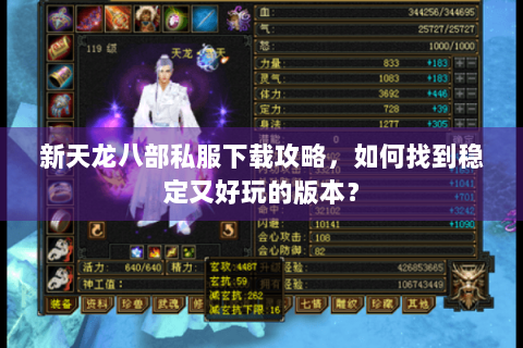 新天龙八部私服下载攻略，如何找到稳定又好玩的版本？
