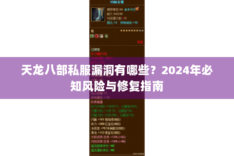 天龙八部私服漏洞有哪些？2024年必知风险与修复指南