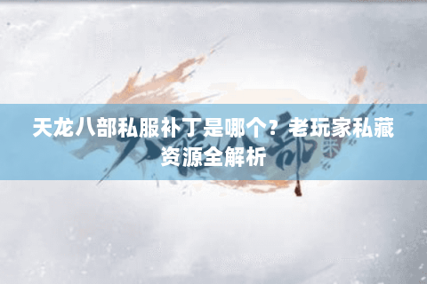 天龙八部私服补丁是哪个？老玩家私藏资源全解析