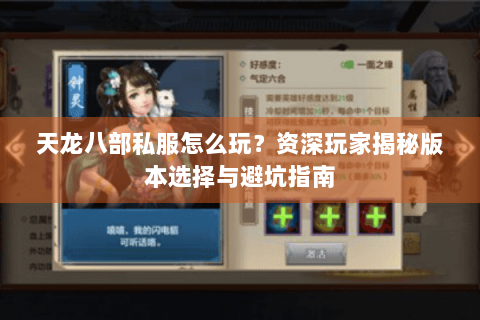 天龙八部私服怎么玩？资深玩家揭秘版本选择与避坑指南