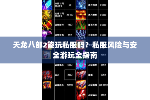 天龙八部2能玩私服吗？私服风险与安全游玩全指南