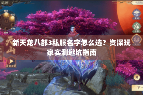 新天龙八部3私服名字怎么选？资深玩家实测避坑指南