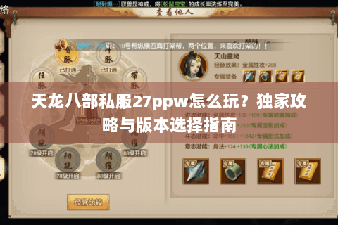 天龙八部私服27ppw怎么玩？独家攻略与版本选择指南