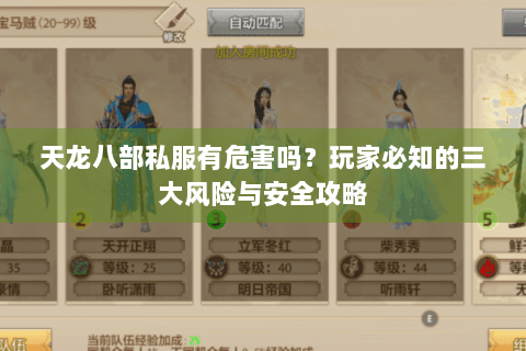 天龙八部私服有危害吗？玩家必知的三大风险与安全攻略