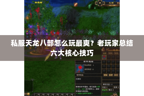 私服天龙八部怎么玩最爽？老玩家总结六大核心技巧