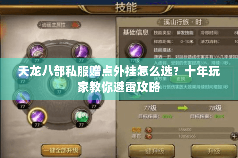 天龙八部私服赠点外挂怎么选？十年玩家教你避雷攻略