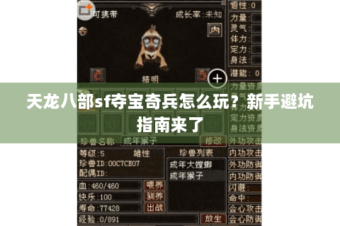 天龙八部sf夺宝奇兵怎么玩？新手避坑指南来了