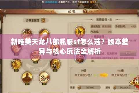 新唯美天龙八部私服sf怎么选？版本差异与核心玩法全解析