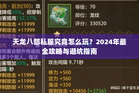 天龙八部私服究竟怎么玩？2024年最全攻略与避坑指南
