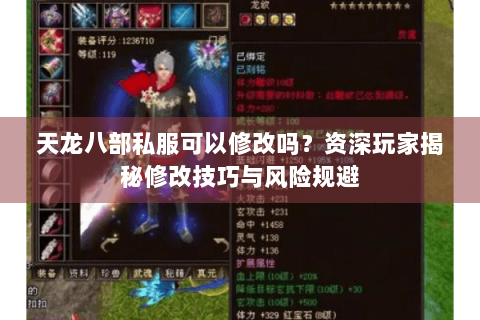 天龙八部私服可以修改吗？资深玩家揭秘修改技巧与风险规避