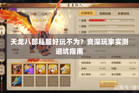 天龙八部私服好玩不为？资深玩家实测避坑指南