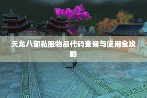 天龙八部私服物品代码查询与使用全攻略