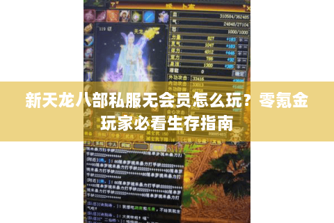 新天龙八部私服无会员怎么玩？零氪金玩家必看生存指南