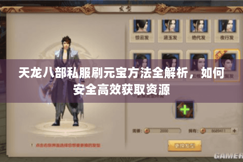 天龙八部私服刷元宝方法全解析，如何安全高效获取资源
