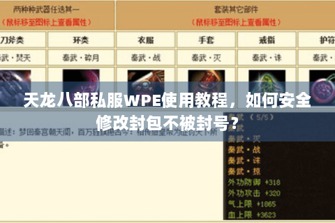 天龙八部私服WPE使用教程,如何安全修改封包不被封号? 天龙八部私服WPE使用教程,如何安全修改封包不被封号?