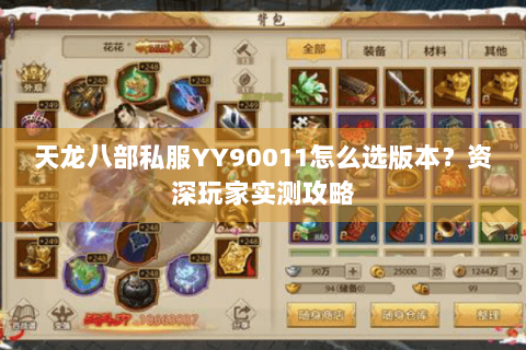 天龙八部私服YY90011怎么选版本？资深玩家实测攻略