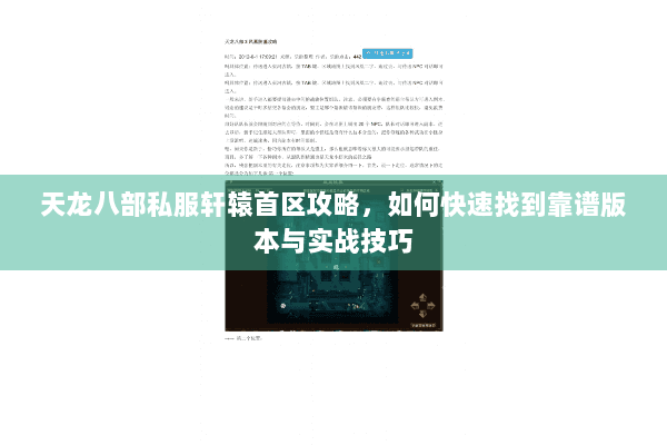 天龙八部私服轩辕首区攻略，如何快速找到靠谱版本与实战技巧
