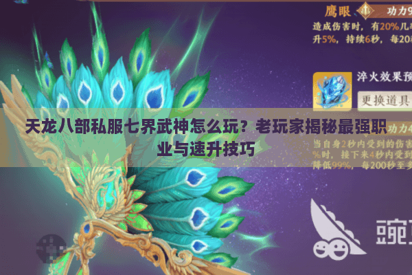 天龙八部私服七界武神怎么玩？老玩家揭秘最强职业与速升技巧