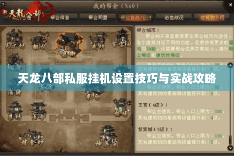 天龙八部私服挂机设置技巧与实战攻略