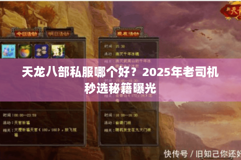 天龙八部私服哪个好？2025年老司机秒选秘籍曝光