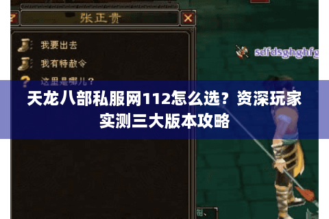 天龙八部私服网112怎么选？资深玩家实测三大版本攻略