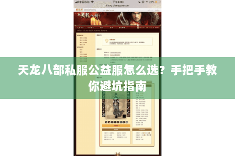 天龙八部私服公益服怎么选？手把手教你避坑指南