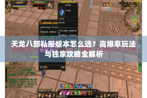 天龙八部私服版本怎么选？高爆率玩法与独家攻略全解析
