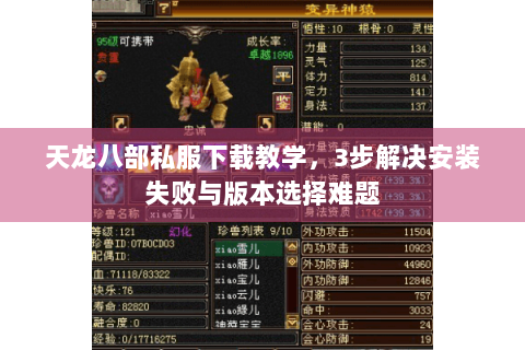 天龙八部私服下载教学，3步解决安装失败与版本选择难题