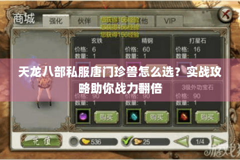 天龙八部私服唐门珍兽怎么选？实战攻略助你战力翻倍