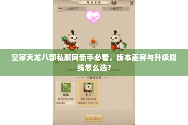 皇家天龙八部私服网新手必看，版本差异与升级路线怎么选？