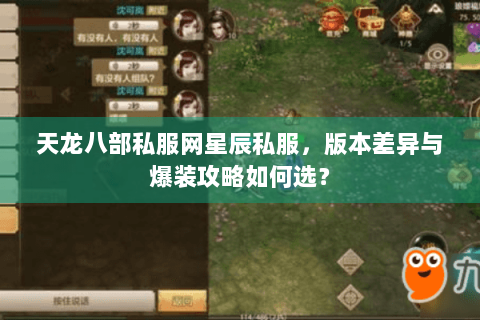 天龙八部私服网星辰私服，版本差异与爆装攻略如何选？