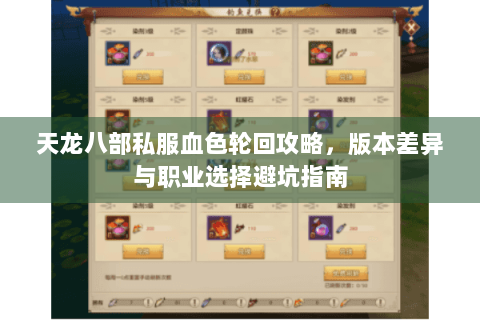 天龙八部私服血色轮回攻略，版本差异与职业选择避坑指南