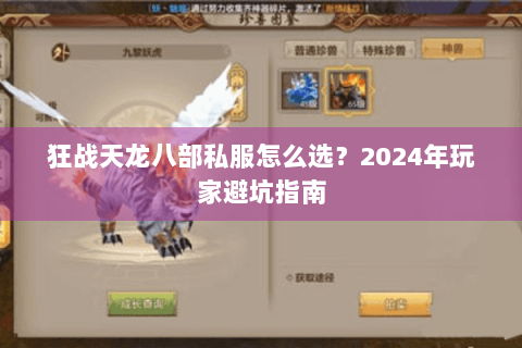 狂战天龙八部私服怎么选？2024年玩家避坑指南