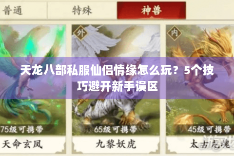 天龙八部私服仙侣情缘怎么玩？5个技巧避开新手误区