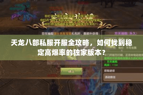 天龙八部私服开服全攻略，如何找到稳定高爆率的独家版本？