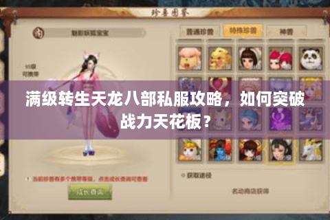 满级转生天龙八部私服攻略，如何突破战力天花板？