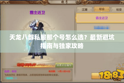 天龙八部私服那个号怎么选？最新避坑指南与独家攻略
