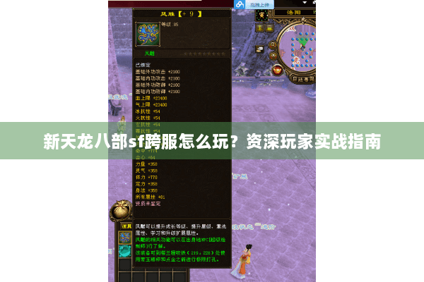 新天龙八部sf跨服怎么玩？资深玩家实战指南