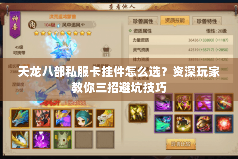 天龙八部私服卡挂件怎么选？资深玩家教你三招避坑技巧
