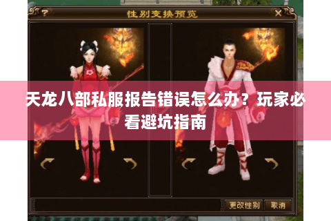 天龙八部私服报告错误怎么办？玩家必看避坑指南