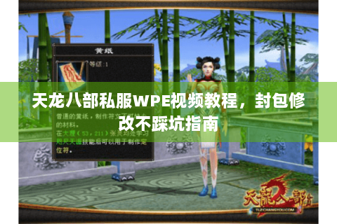 天龙八部私服WPE视频教程，封包修改不踩坑指南