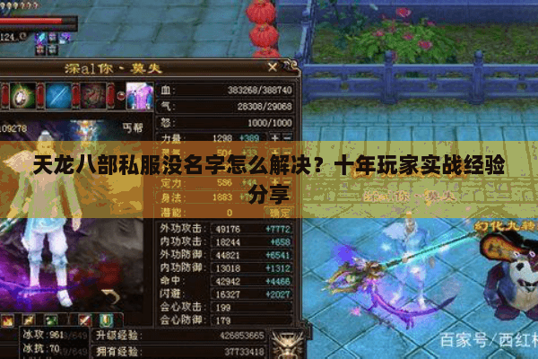 天龙八部私服没名字怎么解决？十年玩家实战经验分享