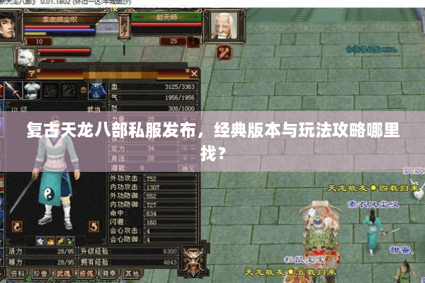 复古天龙八部私服发布，经典版本与玩法攻略哪里找？