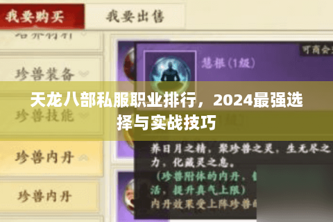 天龙八部私服职业排行，2024最强选择与实战技巧
