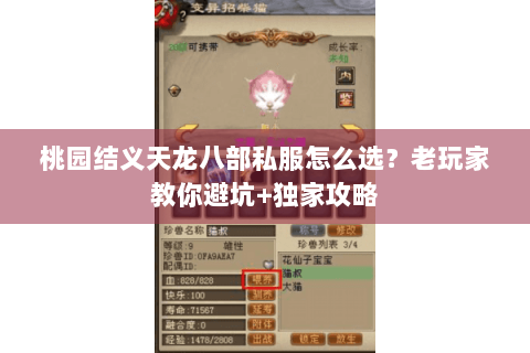 桃园结义天龙八部私服怎么选？老玩家教你避坑+独家攻略