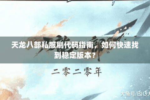 天龙八部私服刷代码指南，如何快速找到稳定版本？